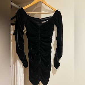 Zara black bodycon velvet dress fits more like a small